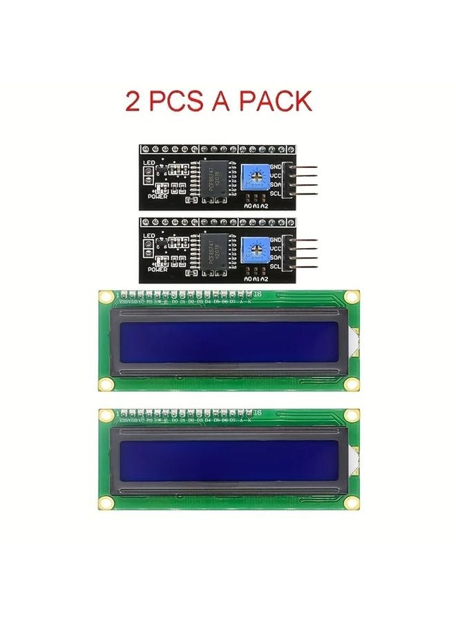 2pcs I2C 1602 LCD Display Module Blue Backlight 16x2 for Arduino Raspberry Pi - Image 1