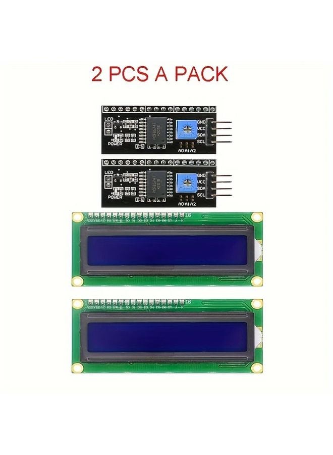 2pcs I2C 1602 LCD Display Module Blue Backlight 16x2 for Arduino Raspberry Pi - Image 2
