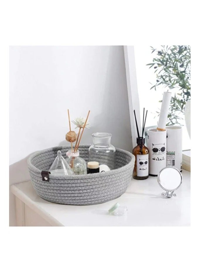 3-piece cotton braided storage basket set for organization; handmade storage basket made from thick cotton rope; sturdy baskets for organizing children's toys. - Image 3