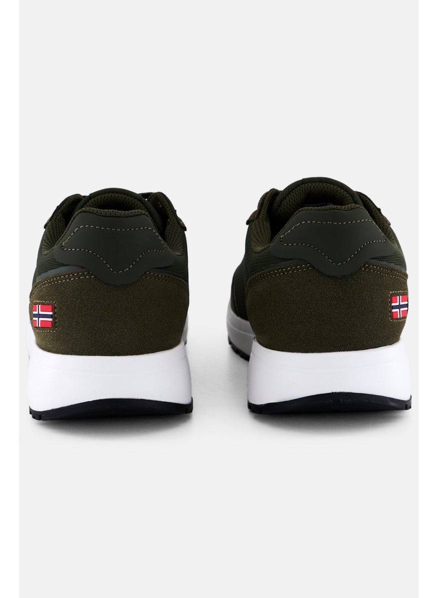 Nordland Men Brand Logo Lace Up Shoes, Olive  - Image 2