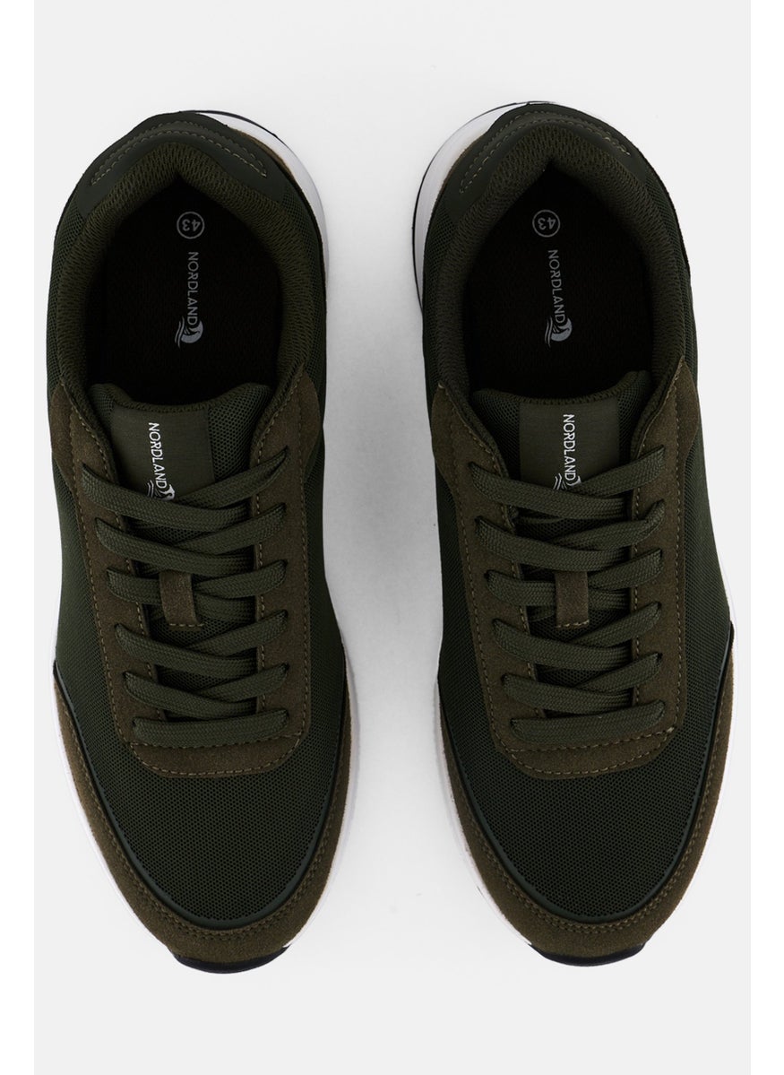 Nordland Men Brand Logo Lace Up Shoes, Olive  - Image 3