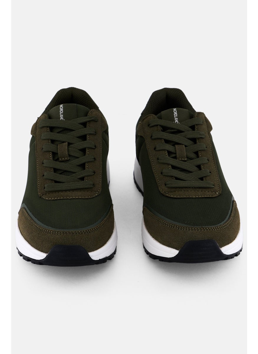 Nordland Men Brand Logo Lace Up Shoes, Olive  - Image 4