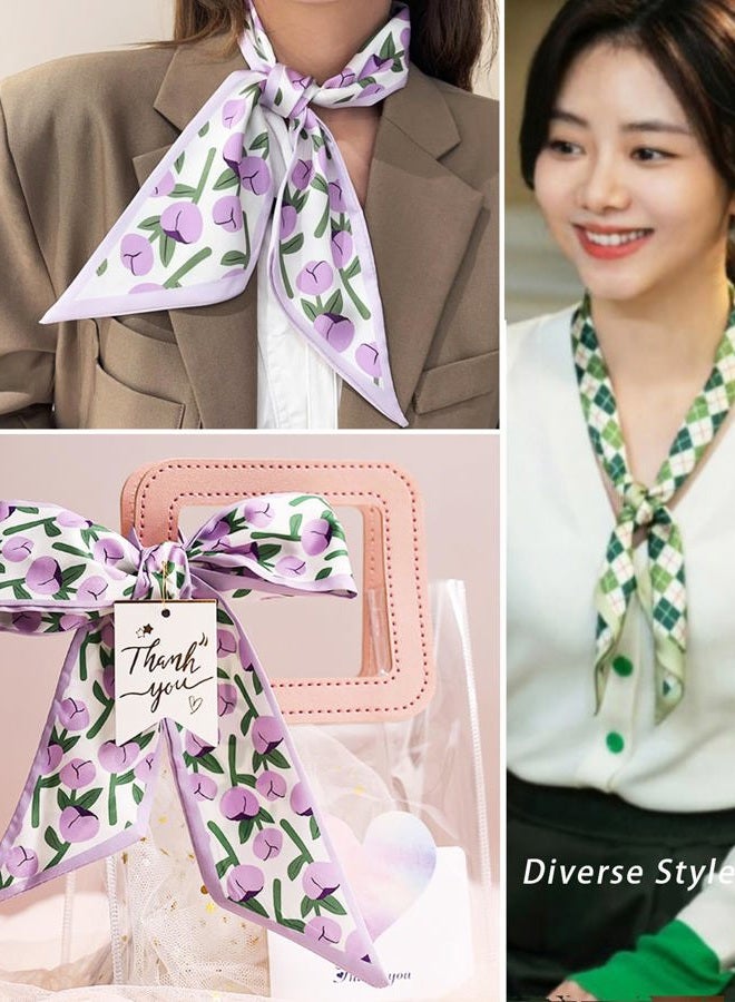 Saiusloa Scarf For Purse Handles Skinny Hair Scarves For Handbags Ponytails Handle Fashion Accessory 37.4x 2.36in - Image 2