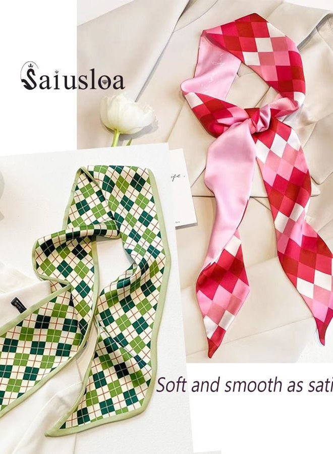 Saiusloa Scarf For Purse Handles Skinny Hair Scarves For Handbags Ponytails Handle Fashion Accessory 37.4x 2.36in - Image 5