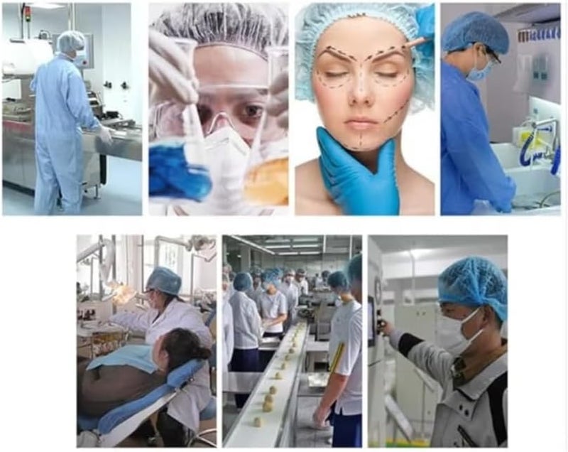 YASHFEEN 200-Piece Disposable Surgical Caps, Hair Net Elastic Dust Cap for Food Service Kitchen Head Cover (Blue) - Image 5