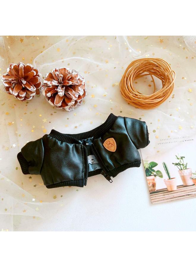 Cotton Doll 20cm Baby Clothes Star Doll Normal Body Fat Naked Baby Double-sided Leather Hat Leather Jacket-Specifications:20cm-Color:Shield Bear Jacket - Image 1