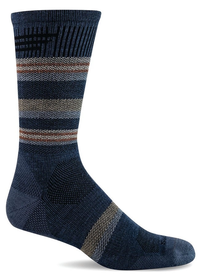 Sockwell Men's Parks Twill Moderate Graduated Compression Sock, Denim - L/XL - Image 1