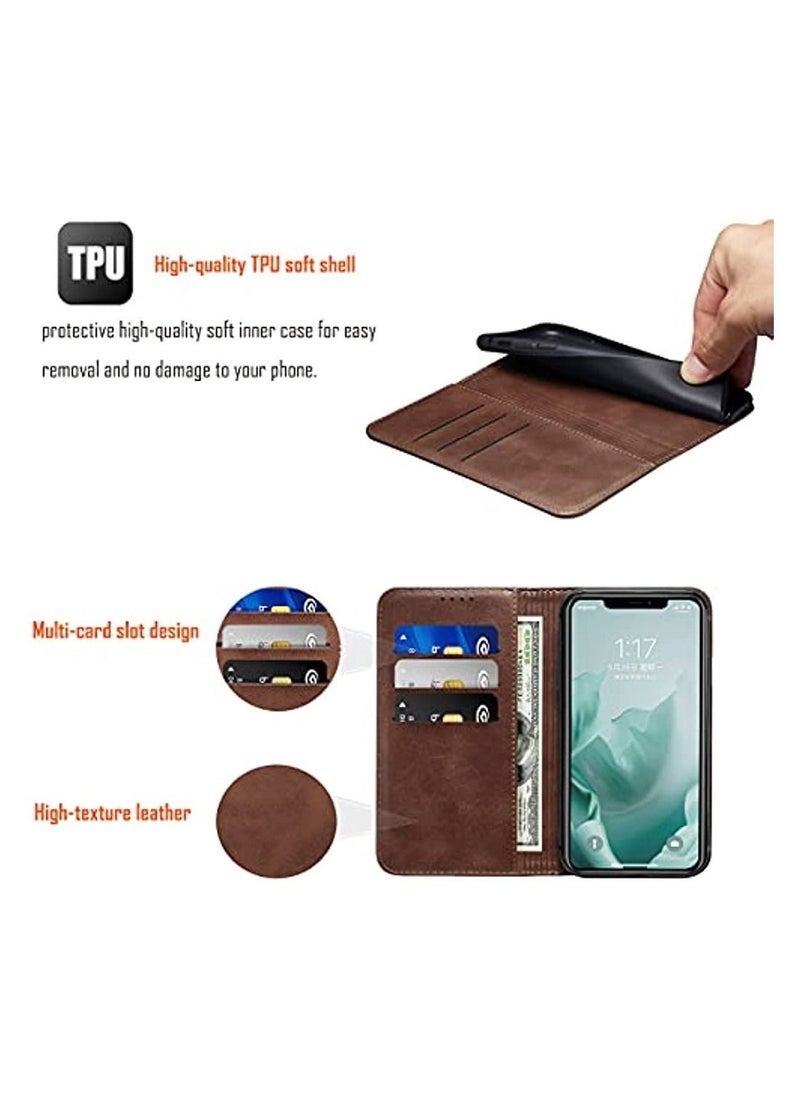 OIMG For Iphone 11 Pro Max Case Pu Leather Wallet Case Card Holder Shockproof Flip Cover - Rose Gold  - Image 3