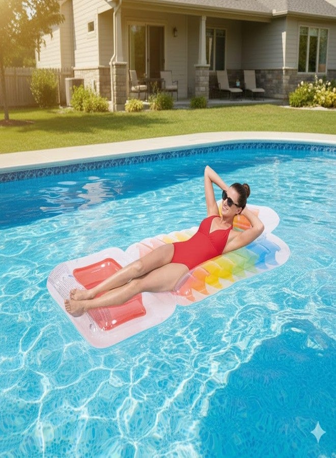 Jilani Swimming Pool Float for Adult 2 in 1 Lounger Mat Swimming Pool Float with Manual Pump - Image 3