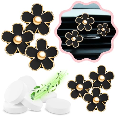 Zadin 6 Pieces Daisy Car Decoration Flower Air Vent Clip Air Conditioning Outlet Clip Car Air Freshener Clip Car Interior Decor Charm Colorful Interior Accessories for Girls Women - Image 1