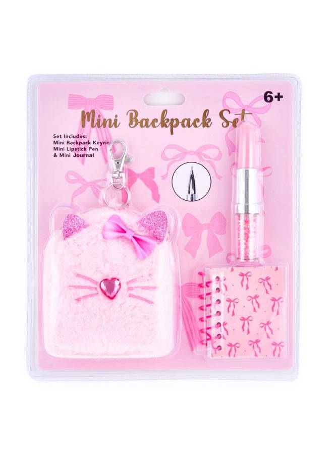 VOTUM Cat Keychain Charm for Backpacks, Purses, Handbags, Car Keys with Stationery Set - Includes Mini Notebook, Gel Pen, Eraser, Stickers - Portable & Fun Gift for Tweens & Adults Ages 8+ - Image 2