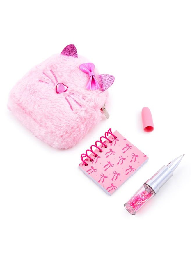 VOTUM Cat Keychain Charm for Backpacks, Purses, Handbags, Car Keys with Stationery Set - Includes Mini Notebook, Gel Pen, Eraser, Stickers - Portable & Fun Gift for Tweens & Adults Ages 8+ - Image 3