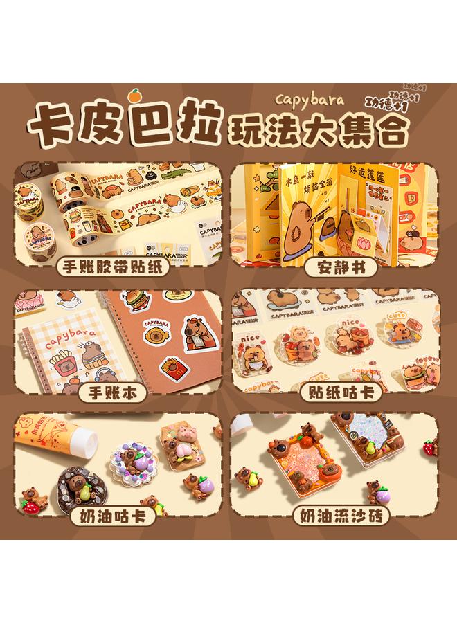 Bluejw Kapi Bara Hand Account Suit Gift Box Hand Account Book Girl's Cute Toy Hand Account Book Girl's Children's Stationery Cream - Image 3