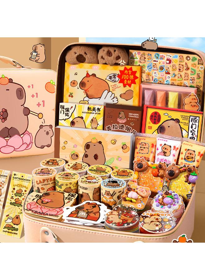 Bluejw Kapi Bara Hand Account Suit Gift Box Hand Account Book Girl's Cute Toy Hand Account Book Girl's Children's Stationery Cream - Image 2