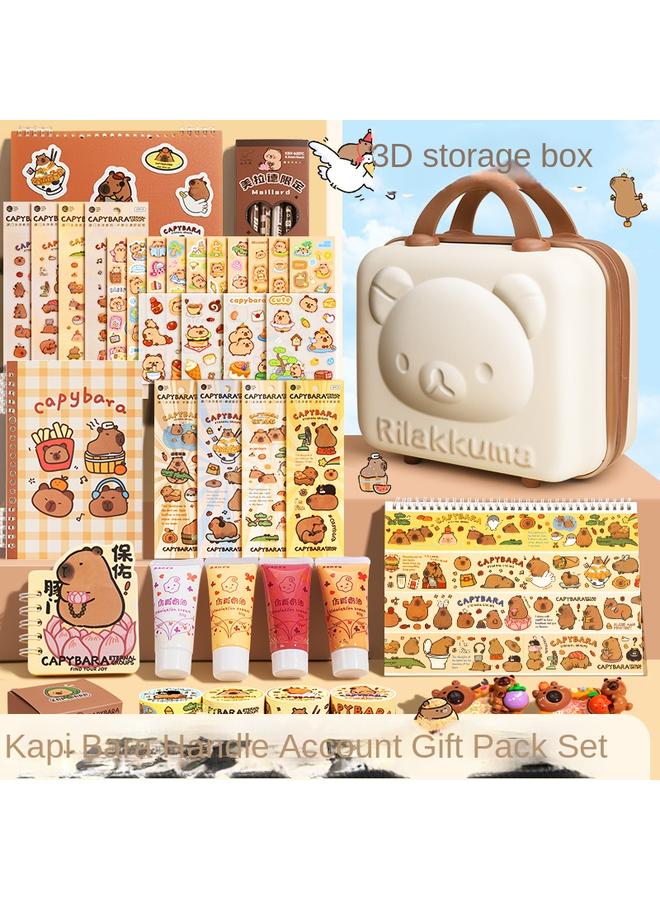 Bluejw Kapi Bara Hand Account Suit Gift Box Hand Account Book Girl's Cute Toy Hand Account Book Girl's Children's Stationery Cream - Image 4