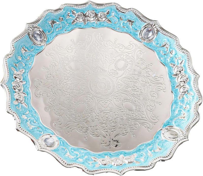 Metal Fruit Bowl Basket Decorative Holder for Kitchen Iron Fruits Plate Round Storage Tray for Bread Snacks Candy Iron Plate - Image 1