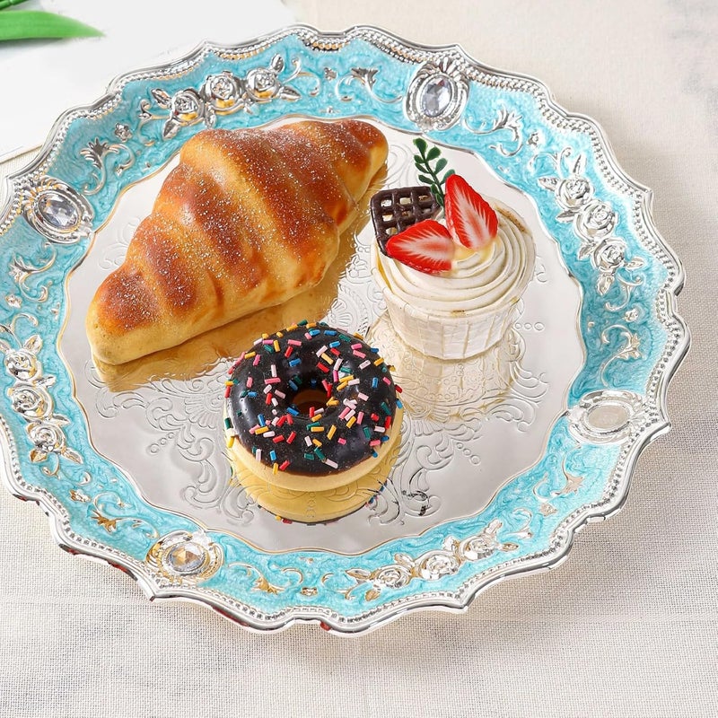 Metal Fruit Bowl Basket Decorative Holder for Kitchen Iron Fruits Plate Round Storage Tray for Bread Snacks Candy Iron Plate - Image 2