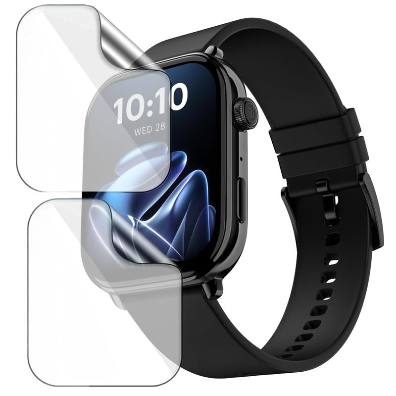 HELLOSCREEN 2 Pack | Screen Protector Guard for Noise Pulse 4 Max | 1.96 inch | Smartwatch - Flexible & Ultrathin TPU Film, 9H Scratch Resistant, Bubble Free - Not a Tempered Glass - Image 1
