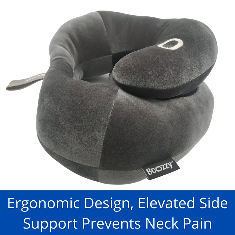 BCOZZY Neck Brace Pillow - Patented Relief for Neck Pain and Supportive Sleep-Soft, Washable, and Adjustable for Comfortable Resting. Black - Image 4