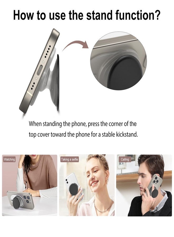AUROX Magnetic Phone Grip Holder for Magsafe Phone Grips, Expandable Collapsible Pops Grip Stand Holder with Kickstand for Magsafe Stand Compatible for iPhone 16 15 14 13 12 Series,Transparent Purple - Image 3