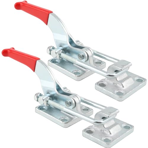 HOIGON 2 PCS 4000Lbs U-Hook Heavy Duty Latch Clamp, CH-40370 Adjustable Cast Alloy Steel Pull Action Clamp with Threaded U-Bolt and Rubberized Lever - Image 1