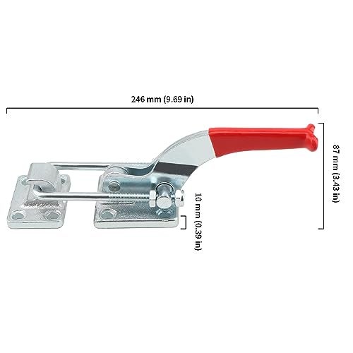 HOIGON 2 PCS 4000Lbs U-Hook Heavy Duty Latch Clamp, CH-40370 Adjustable Cast Alloy Steel Pull Action Clamp with Threaded U-Bolt and Rubberized Lever - Image 2