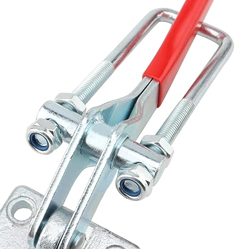 HOIGON 2 PCS 4000Lbs U-Hook Heavy Duty Latch Clamp, CH-40370 Adjustable Cast Alloy Steel Pull Action Clamp with Threaded U-Bolt and Rubberized Lever - Image 4