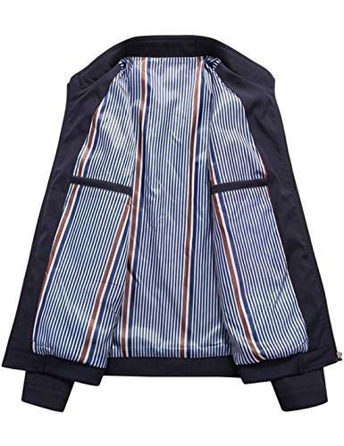 HaoMay Men's Business Casual Full Zip Lightweight Outwear Jackets(Dark blue-M) - Image 4