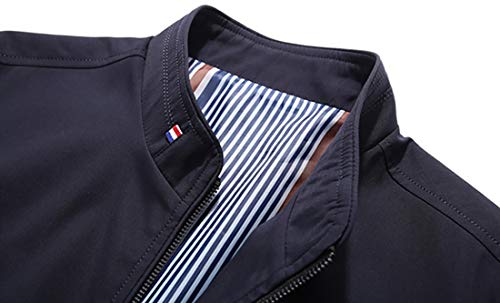 HaoMay Men's Business Casual Full Zip Lightweight Outwear Jackets(Dark blue-M) - Image 5