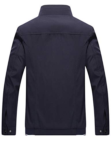 HaoMay Men's Business Casual Full Zip Lightweight Outwear Jackets(Dark blue-M) - Image 3