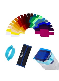 Selens Universal Flash Gels Lighting Filter SE-CG20-20 pcs Combination Kits for Camera Flash Light Strobe Light, Color Correction Filter Color Gels for Speedlight  - Image 1