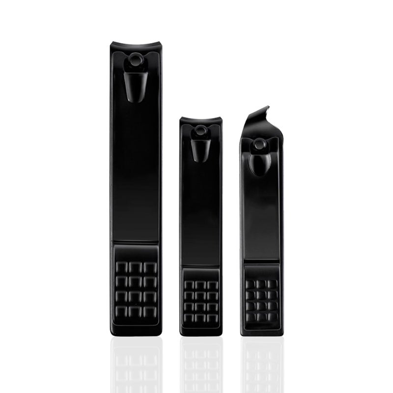 FORCE 24 Force24 - Nail Clippers Set, Ultra Sharp Sturdy Fingernail Toenail Clipper Nail Cutters set for men women adult nail cutter set for Thick Toenails & Nails (BLACK Set of 3 without Box) - Image 2