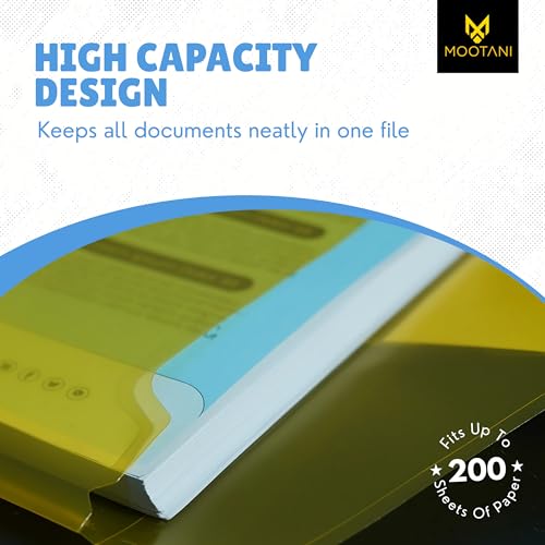 MOOTANI 10 Pack Plastic Envelopes, Folders for Documents, Poly Envelopes A4/US Letter Size, Plastic File Folders with Label Pocket, File Envelopes for School, Office & Home, 5 Assorted Colors - Image 5