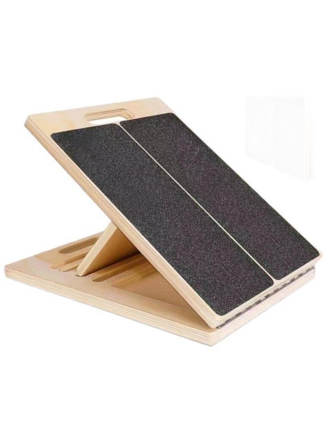 لوح مائل خشبي محمول لتمديد الساقين تمارين القرفصاء جهاز تمديد الساقين بيلاتس معدات العلاج الطبيعي لوح قابل للتعديل لركبتي الكاحل والكعب والقدم والساق - Image 5