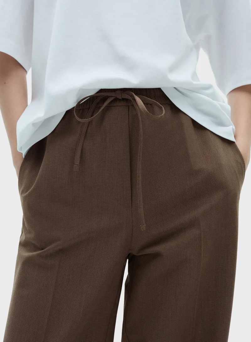 MANGO Straight Elastic Waist Trousers