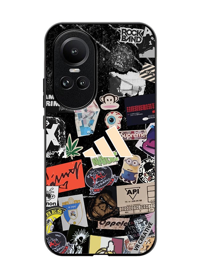VR CREATIVE Protective Case Cover For Oppo Reno 10 Pro Adidas Stickers Design Multicolour - Image 1