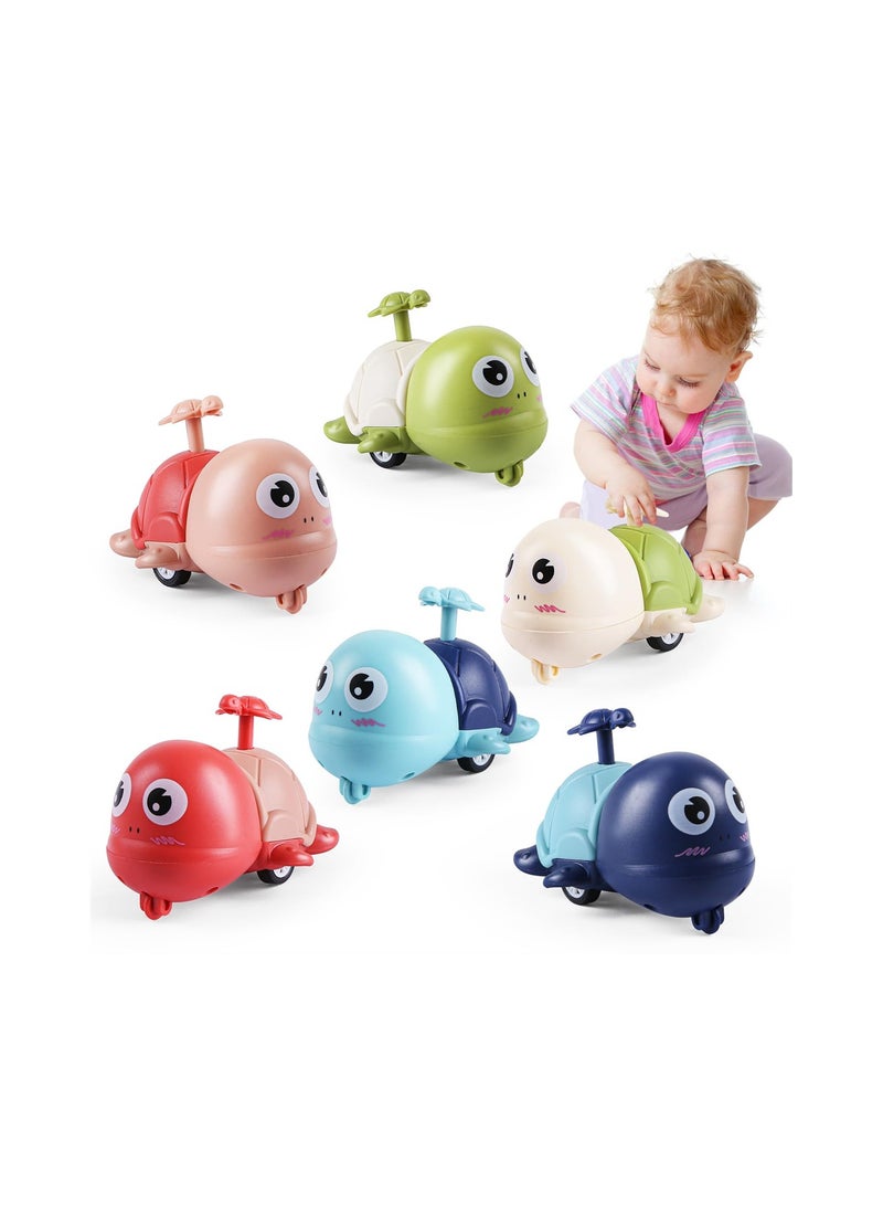Interactive Turtle Cars Press Go Toys for Toddlers Age 3+ Fun Birthday Gift Set for Boys and Girls 6 Pack - Image 1