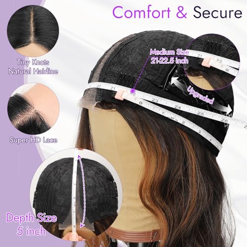 Eawwii Dark Brown Mixed Chestnut Short Wavy Wig for Women Lace Hairline Bob Style Synthetic Heat Resistant - Natural Appearance for Everyday Hairstyle 14 Inch - Image 5