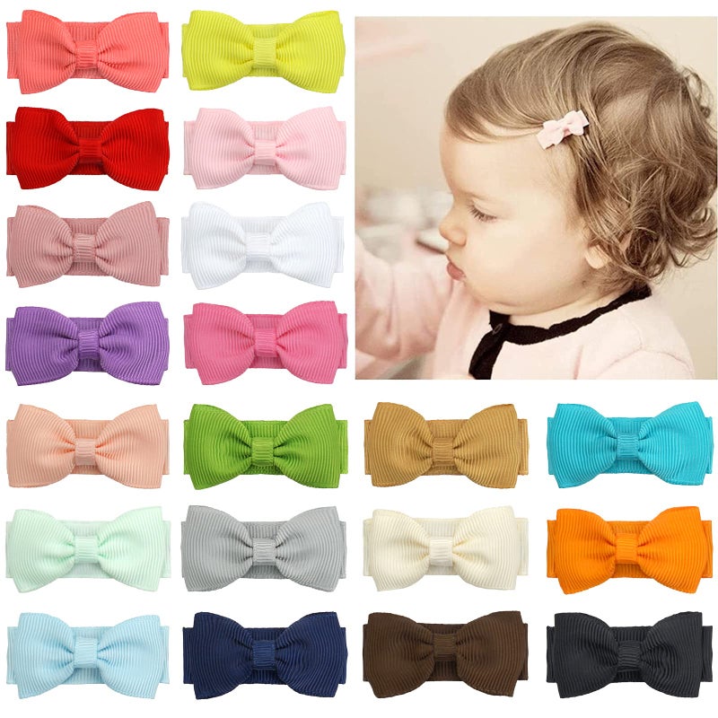 Tergy Baby Girls Snap Hair Clips Tiny Bow Non-Slip Hair Clips Mini Bow for Toddlers Newborn Toddler Infants (20PCS) - Image 2