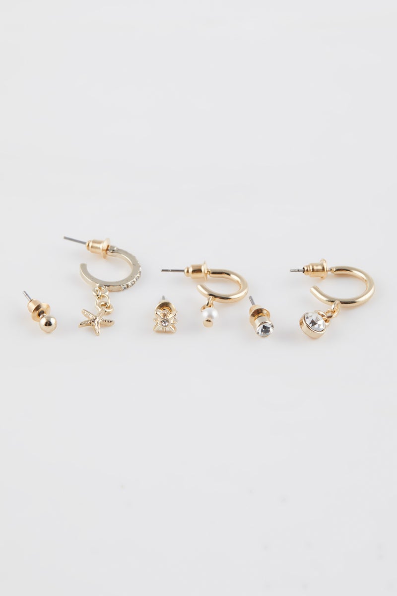 DeFacto Woman 6 Piece Gold Earrings  - Image 1
