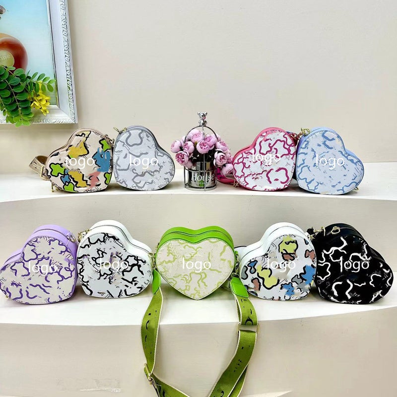 Shoulder Crossbody Women'S Bag High-End Sense New Printed Peach Heart Bag Cute Letter Small Bag Women'S Bag - Image 3