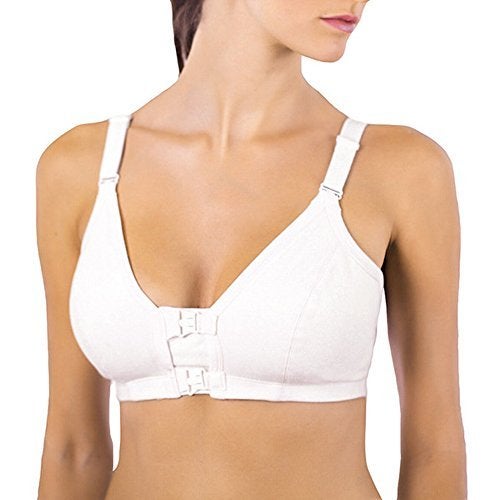 Cottonique Women's Front Closure Support Bra Regular (34C, Ivory) - Image 2