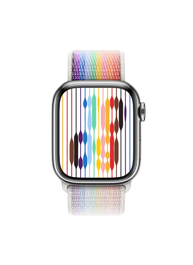 Generic - For Apple Nylon Strap Apple Watch123/4/5/6/se/7/8 Loop Back Watch Strap-Color:38/40/41/(10th Generation) 42mm55#Bright Sun Color - Image 1