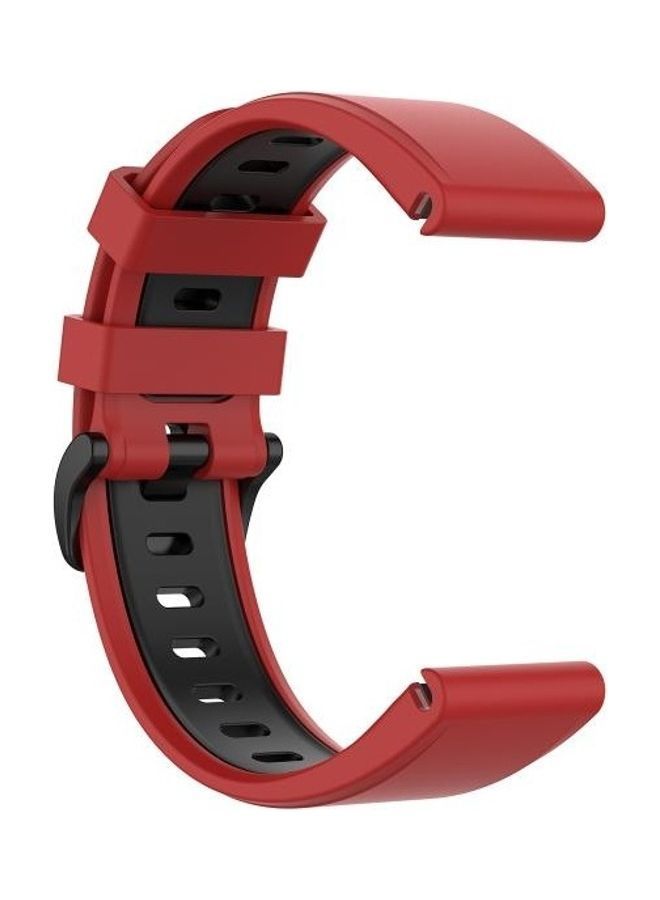 NIBEMINENT Silicone Two Colour Strap For Garmin Fenix 6 Red - Image 4