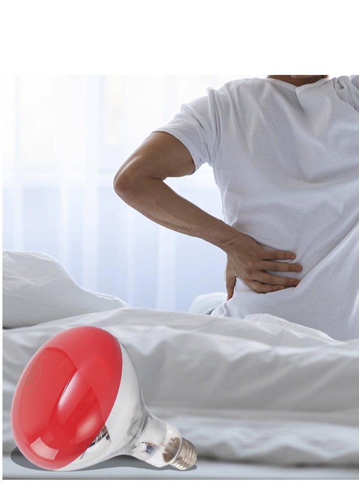 إسكدنيا مصباح حراري بالأشعة تحت الحمراء لعلاج جهاز التدليك الحراري للعناية الصحية وتسكين الآلام وصالونات التجميل العلاجية ومصباح العلاج الطبيعي المحمول المتين بقوة 275 وات E27 220 فولت (أحمر) - Image 5