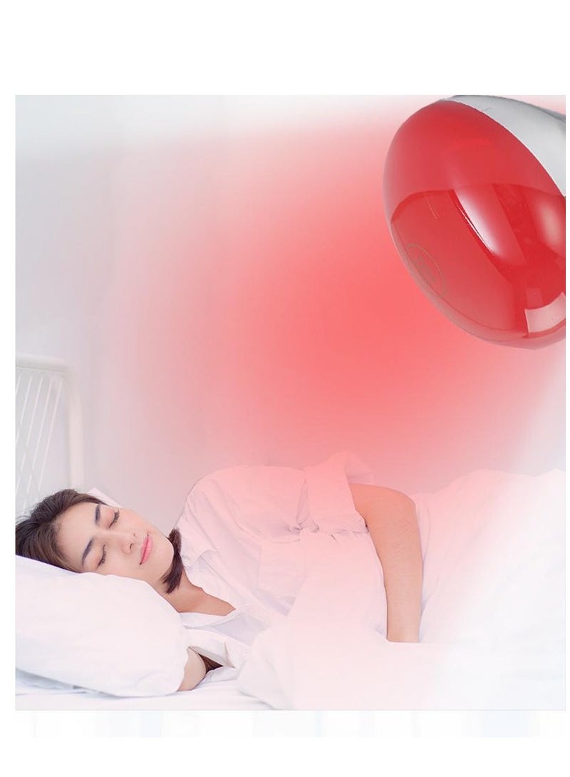 إسكدنيا مصباح حراري بالأشعة تحت الحمراء لعلاج جهاز التدليك الحراري للعناية الصحية وتسكين الآلام وصالونات التجميل العلاجية ومصباح العلاج الطبيعي المحمول المتين بقوة 275 وات E27 220 فولت (أحمر) - Image 4