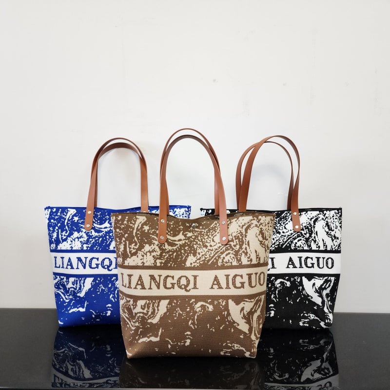 2025 Spring New Bucket Tote Bag Large Capacity For Work, Commuting And Class Daily Matching Bucket Knitted Bag - Image 3