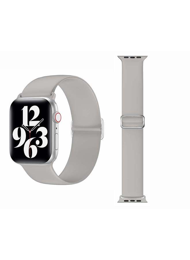 NIBEMINENT Adjustable Silicone Solo Loop Band for Apple Watch Series 1/2/3/4/5/6/SE 40/38mm Fog - Image 1