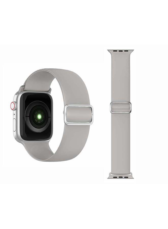 NIBEMINENT Adjustable Silicone Solo Loop Band for Apple Watch Series 1/2/3/4/5/6/SE 40/38mm Fog - Image 2