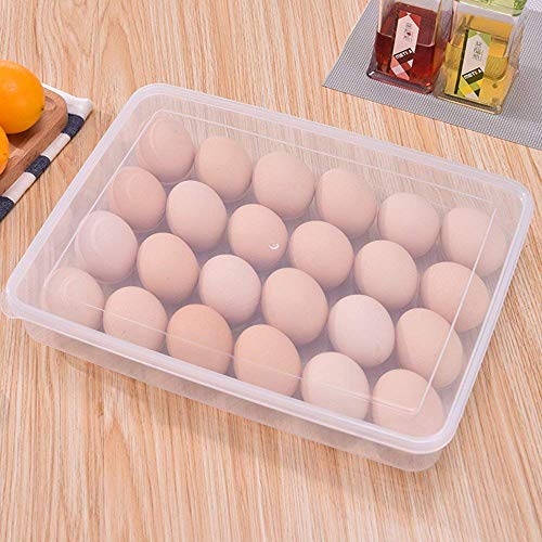 Stewit® 24 Grid Egg Storage Box Egg Refrigerator Storage Tray, Stackable Plastic Egg Containers for Fridge Kitchen Size of The 24 Egg Storage Box is (31x23x6) Cm - Image 1